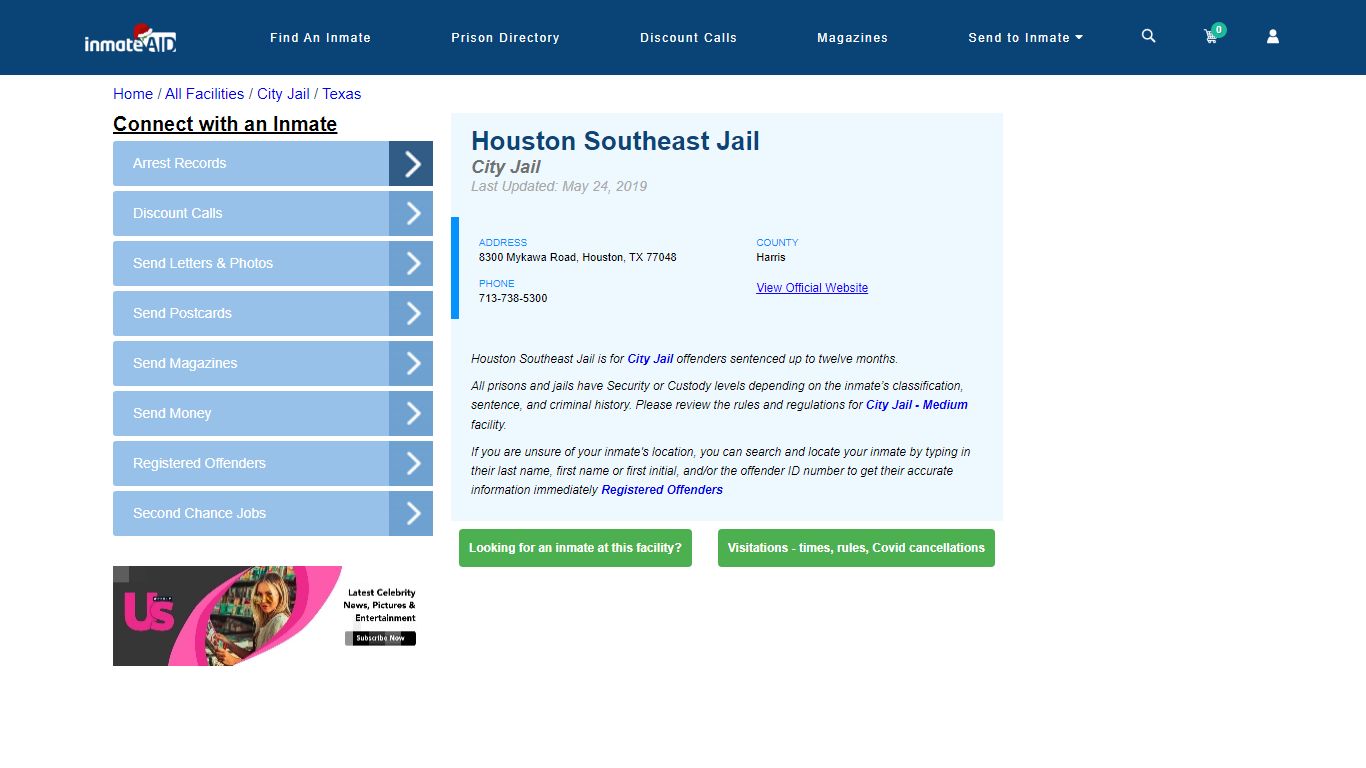 Houston Southeast Jail | Inmate Locator