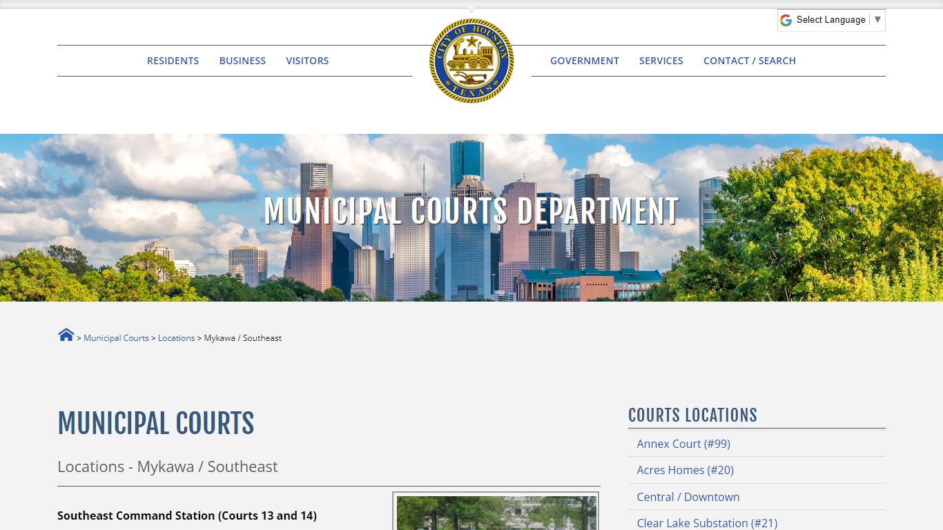 Locations - City of Houston eGovernment Center