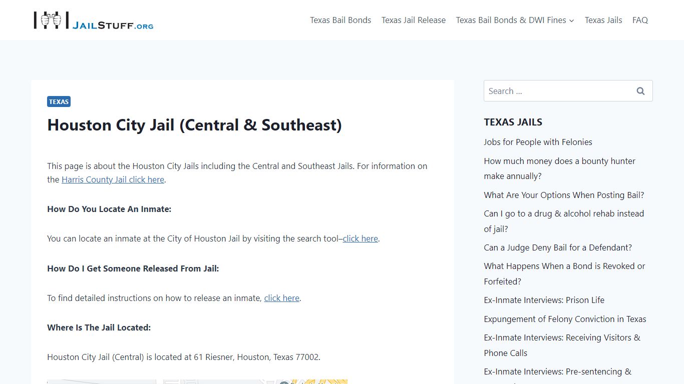 Houston City Jail (Central & Southeast) - Find A Jail - Get Help
