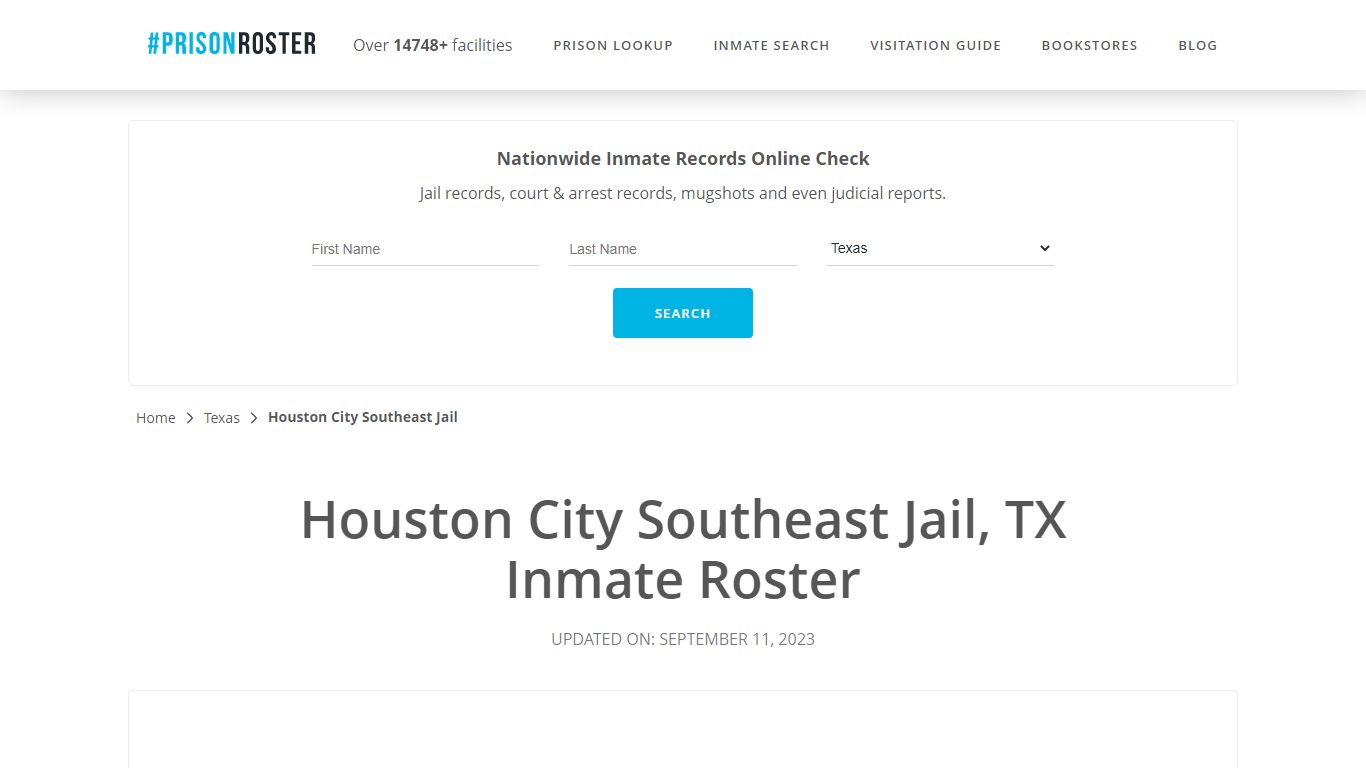 Houston City Southeast Jail, TX Inmate Roster - Prisonroster